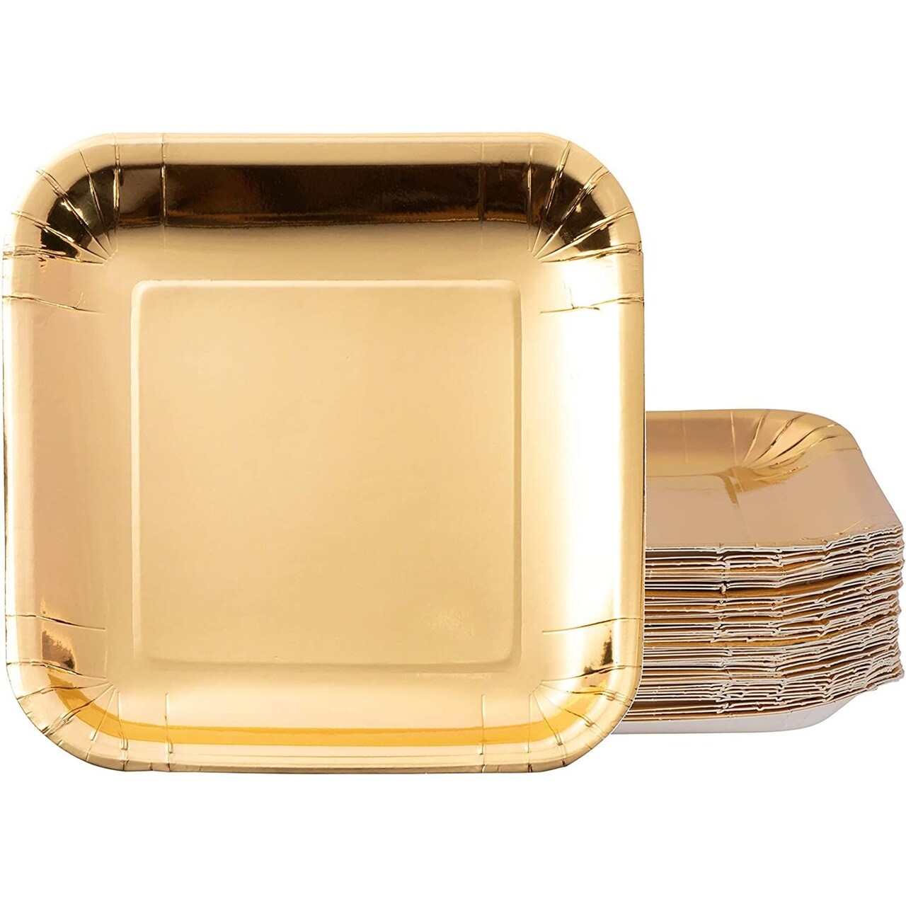 Gold dessert top paper plates